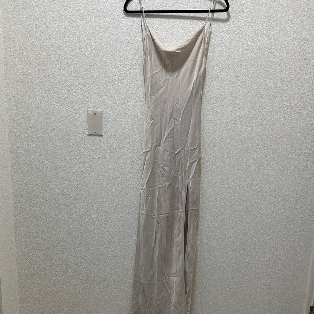 Meshki Cream Slip Dress - Picture 2 of 6